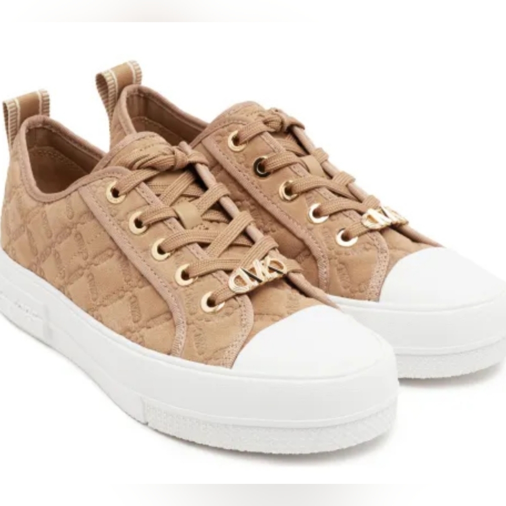 MICHAEL Michael Kors Evy Empire Logo Embossed Suede Sneaker Women's Size 7. - Picture 3 of 8